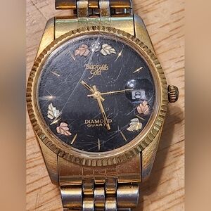 Men's Watch - Black and Gold